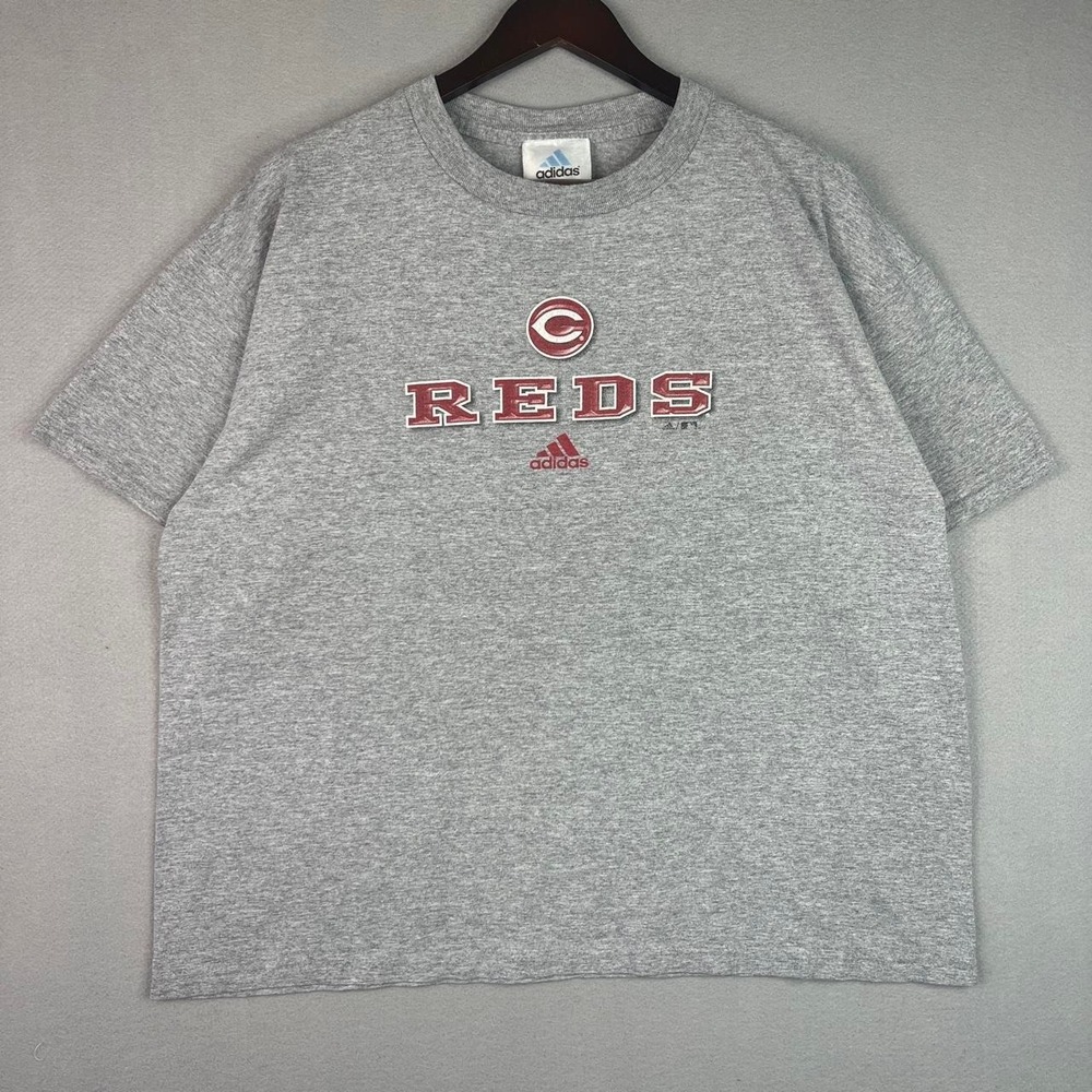 Vintage Cincinnati Reds MLB Baseball Adidas Gray Tee Shirt XL